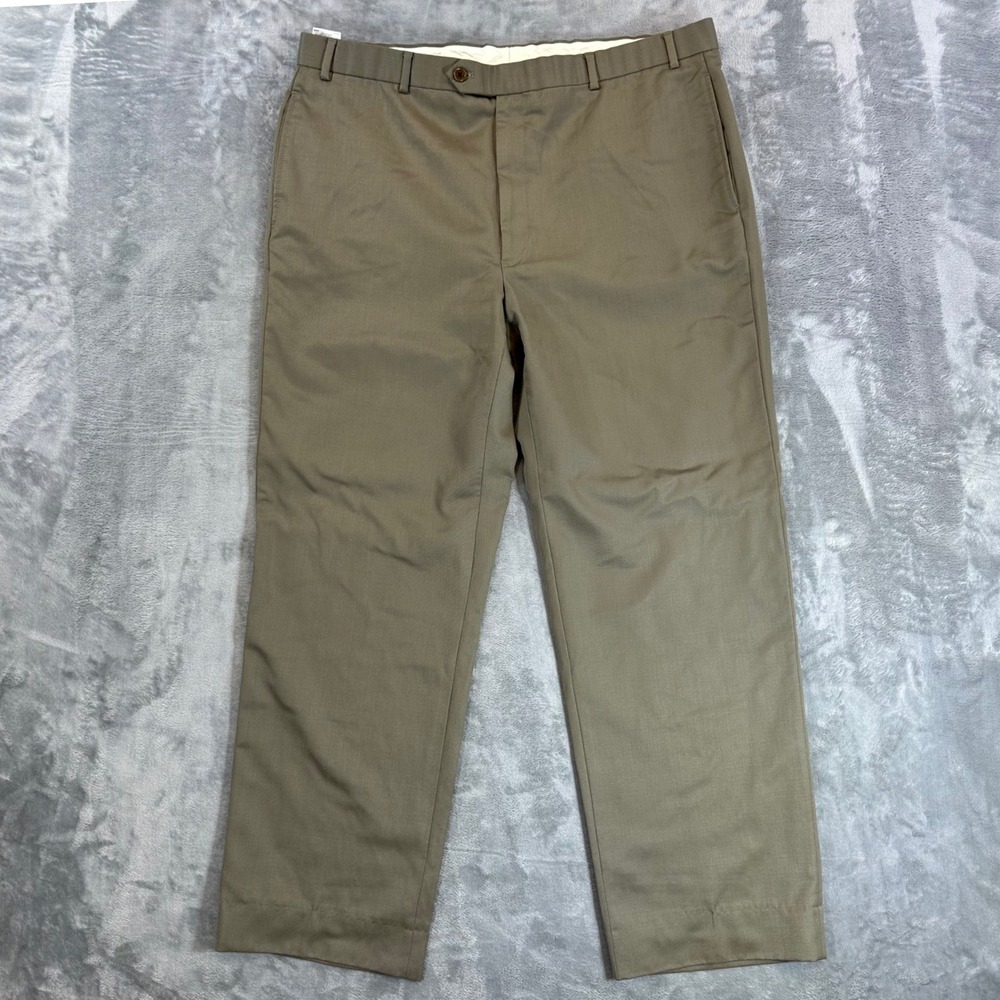 Brooks Brothers 346 Madison Fit Dress Pants Men's Size 40x32 Olive Taupe